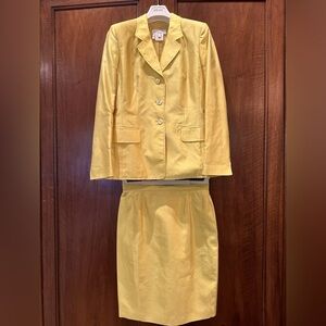 ESCADA Margaretha Ley Suit Sz 38 100% Silk Stunning 2PC Jacket & Skirt Set